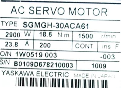 Servomotore di CA di industriale, motore elettrico SGMGH-30ACA61 2900w 200v di Yaskawa 0
