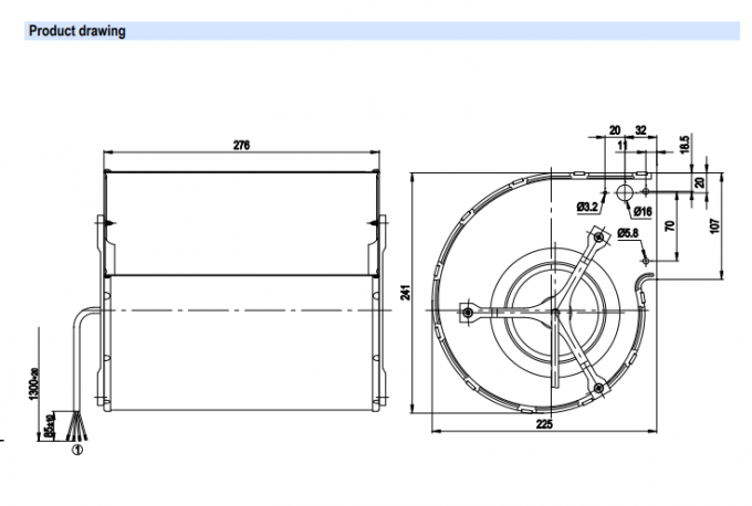 Ventilatore centrifugo industriale 230/400v-Ac D2D160-BE02-11 del GOST 1055w 0
