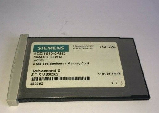 SIEMENS 6DD1610-0AH3 Carta di memoria 2MB Mc521 Df Cs Fa Prodotti di supporto PLC IPC