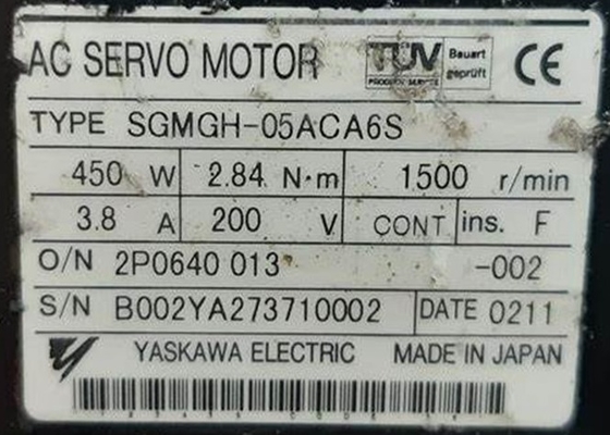 Yaskawa SGMGH-05ACA6S 0,45kw AC Servo Motor Nuovo originale