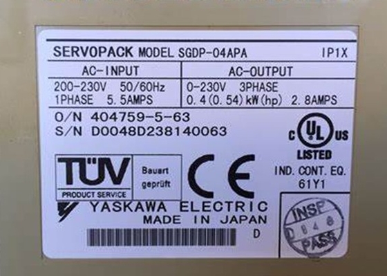 Yaskawa SGDP-04APA Digital AC Servo Control supporta codificatori incrementali e assoluti