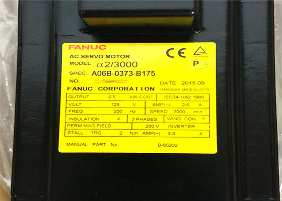 Alfa industriale di Fanuc del servomotore A06B-0373-B175 2/3000 di 3000rpm 200-230V