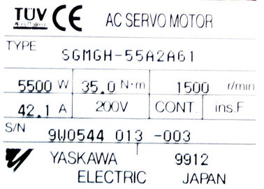 Servomotore industriale SGMGH-55A2A61 5500W 42.1A di Yaskawa 1500r/min fatto nel Giappone