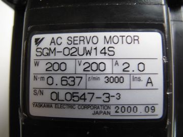 New YASKAWA ELECTRIC 200V 3000r/min  SGM-02UW14S SERVO MOTOR Industrial Servo Motor